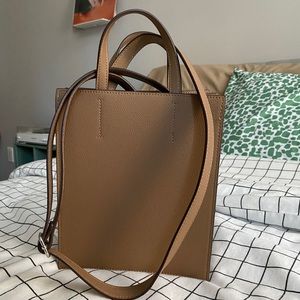 Uniqlo mini taupe tote style crossbody